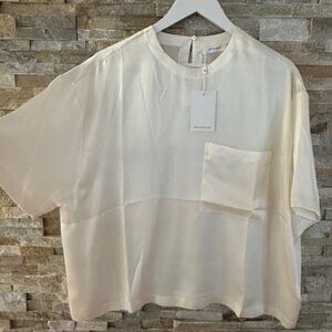 Anine Bing Silk Crew Neck Blouse